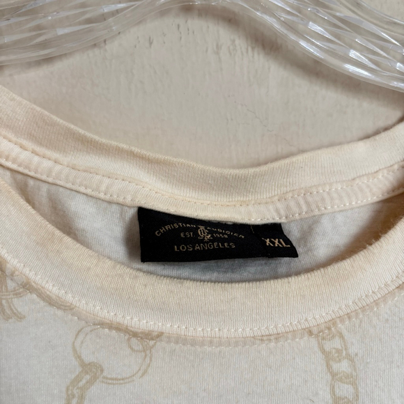 RARE Vintage Y2K Christian Audigier Shirt Mens XXL Snake Print Chain - Picture 5 of 16